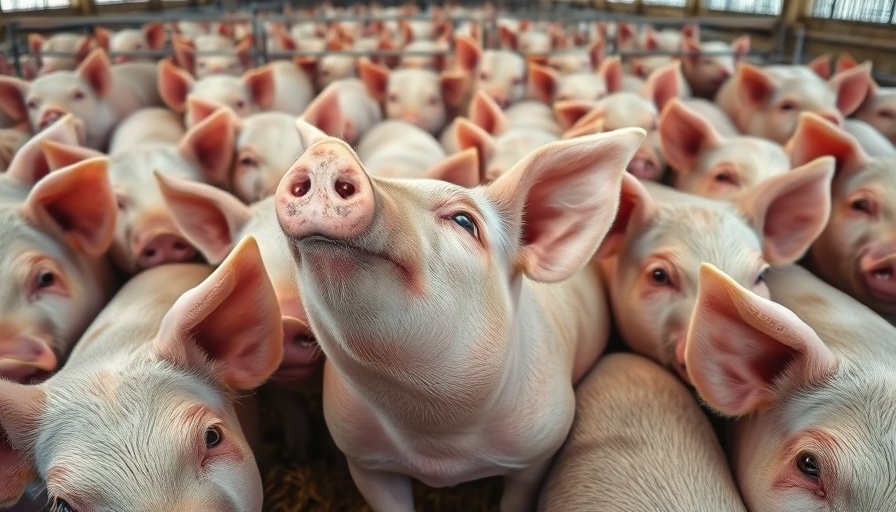 Pigs in farm enclosure representing US targets British pork.