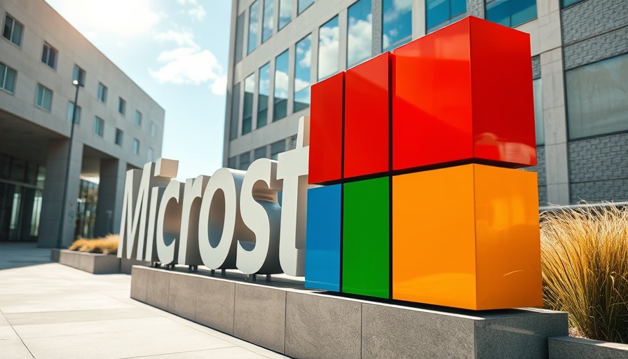 Microsoft logo outside modern building on a sunny day, related to job cuts.