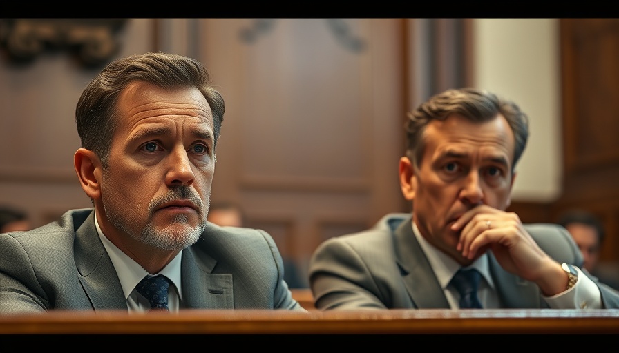 Menendez brothers in courtroom setting, serious expressions.
