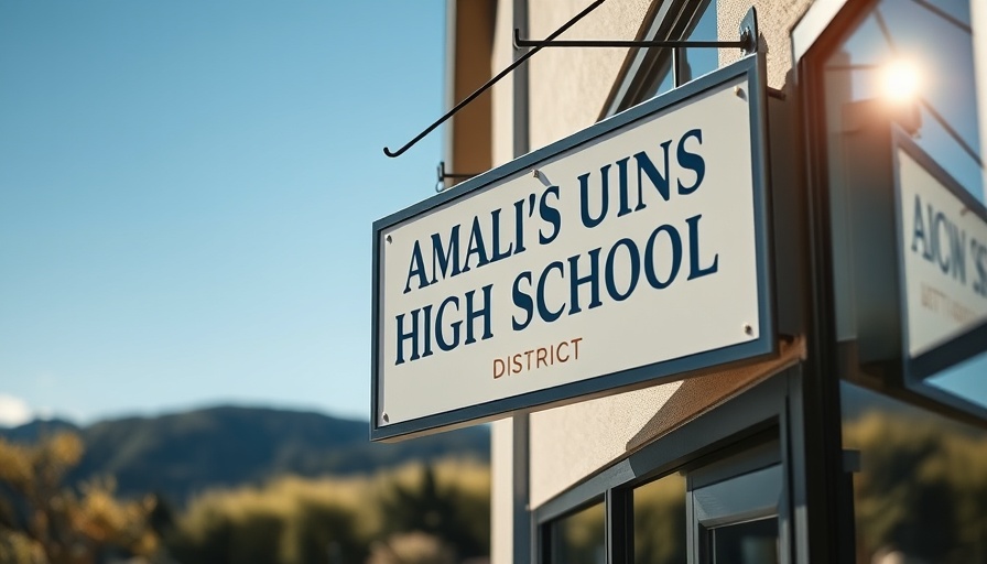 Tamalpais Union High School District Office sign, Marin County antisemitism investigation context.