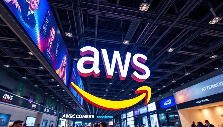 AWS logo at tech exhibition, strategic partnership announcement.