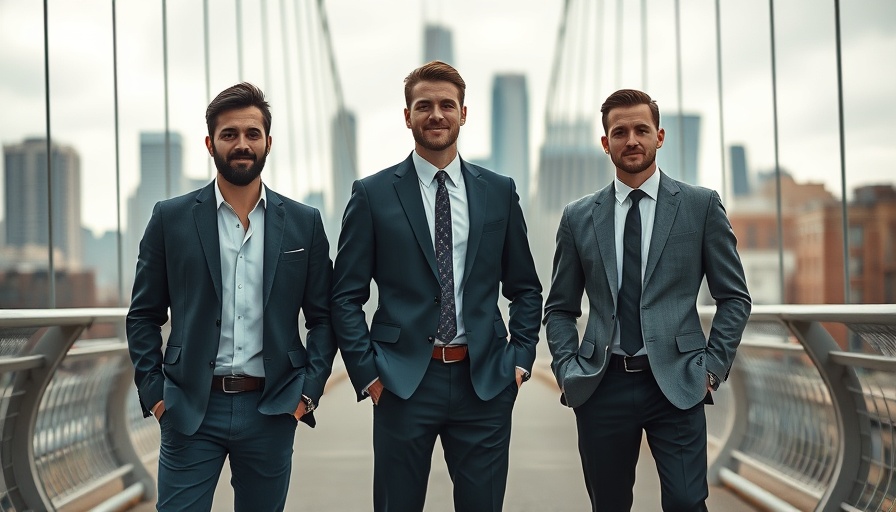 Professionals with city skyline, software deployment theme