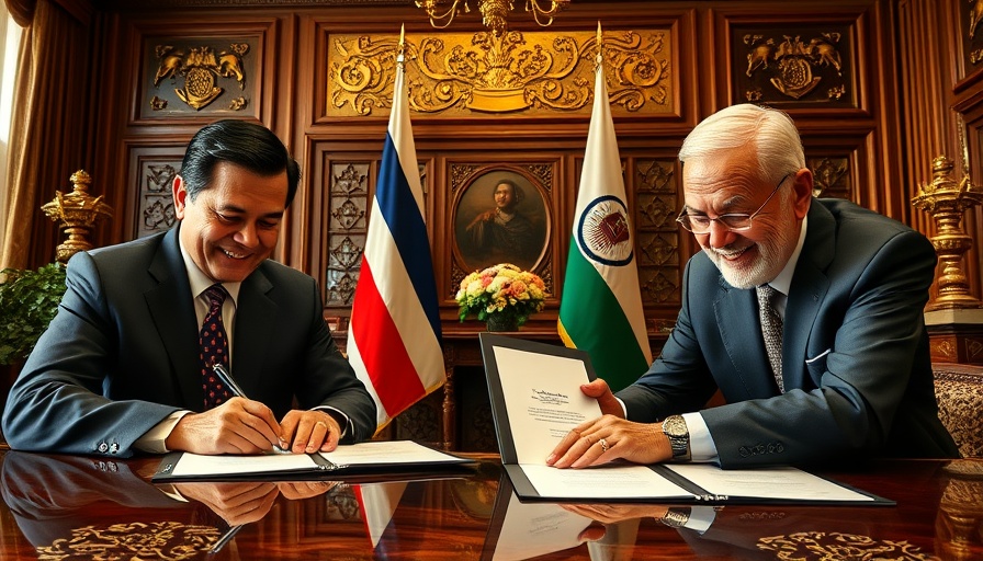 Boeing Qatar Air deal signed by delegation in opulent room with flags.