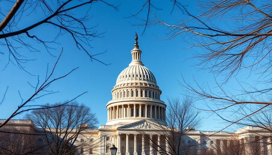 Breaking news: United States Capitol under clear sky.