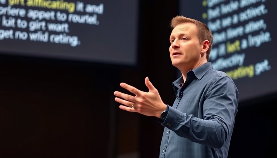 Confident speaker discusses leadership change at Luminar Technologies on stage.