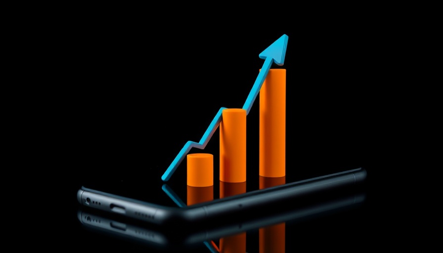 Thailand economic growth slowdown concept with bar graph on smartphone.
