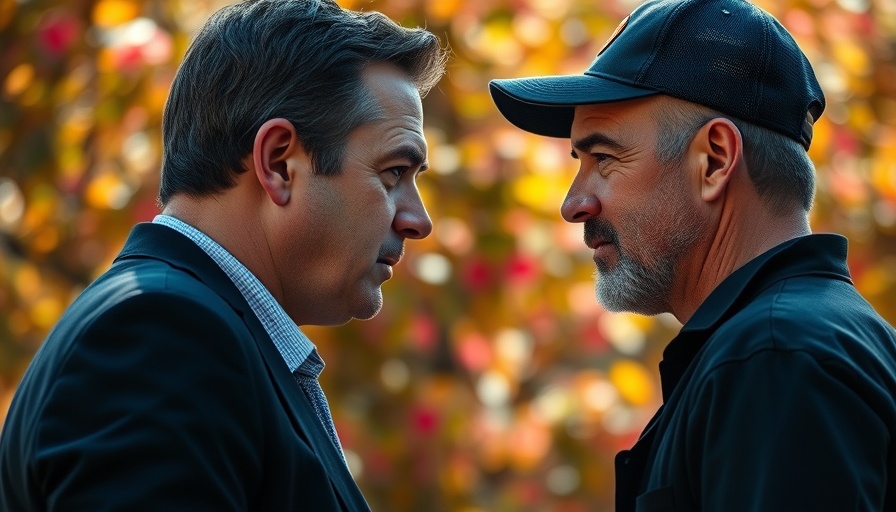 Two men in serious discussion, U.S.-China trade war context.