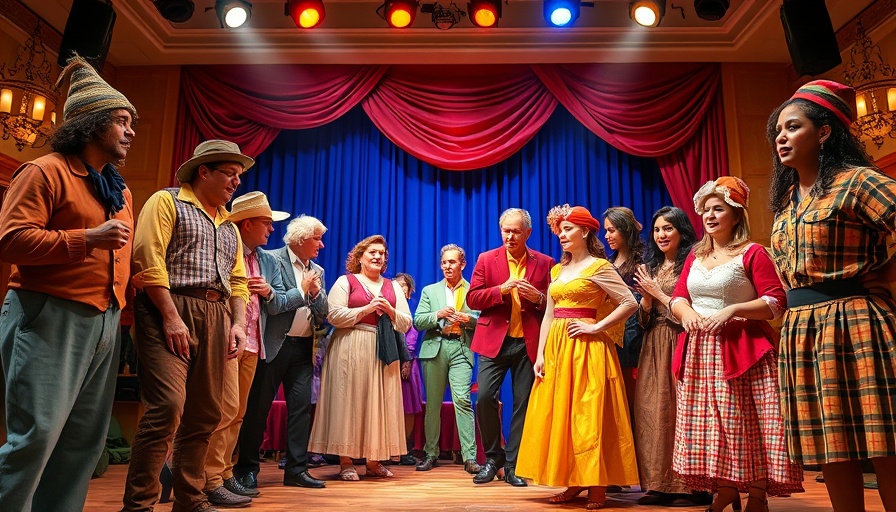 Actors performing a lively stage play for upcoming shows in Marin.