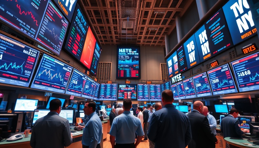 Singapore's April exports rise depicted in stock exchange trading floor scene