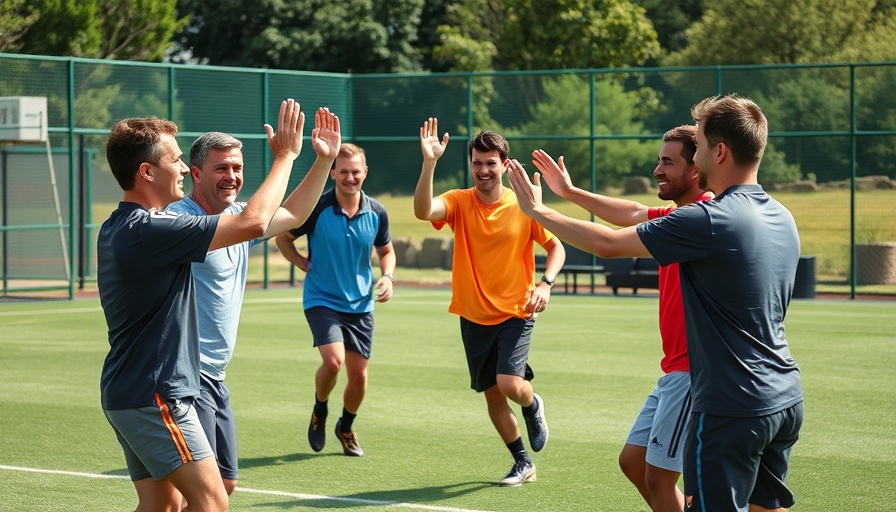 Group celebrating on soccer field, C-suite executives hobbies.
