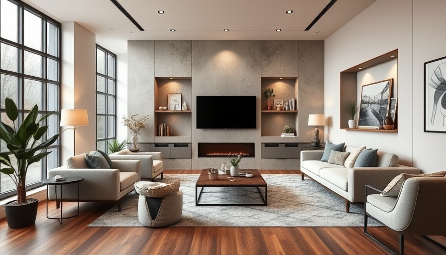 Modern home wall niche designs in a contemporary living room