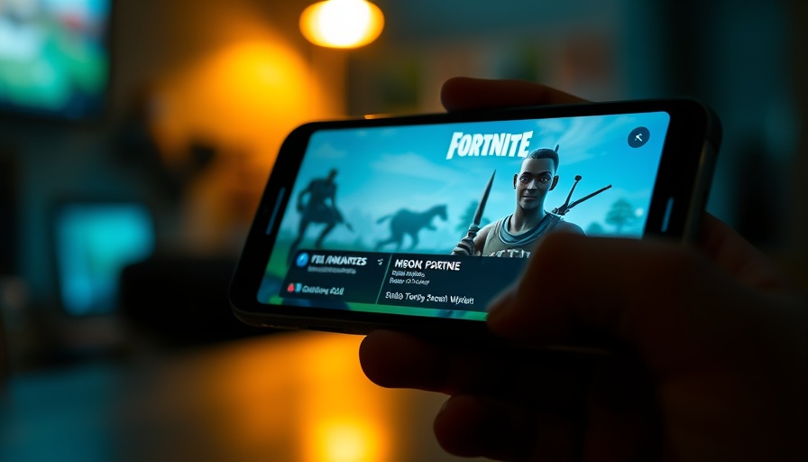 Close-up of Fortnite update screen on a smartphone.