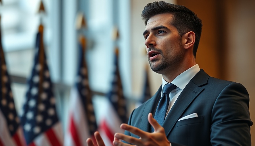 Politician discussing Trump's tax bill AI regulation at a press conference.