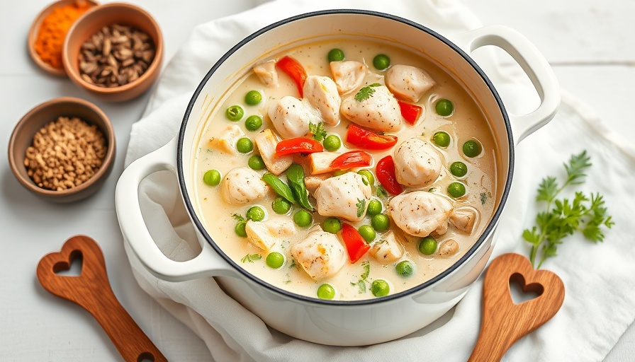 Creamy stew in a pot with vegetables for easy dinner ideas.