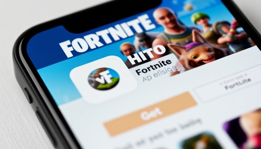 Epic Games Fortnite App Store page on smartphone screen.
