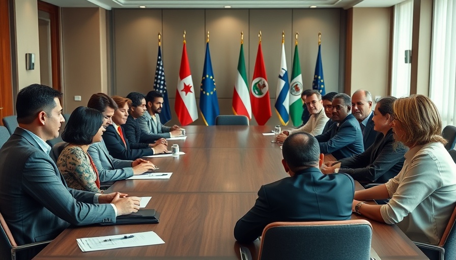 Group discussing management theories around a conference table.