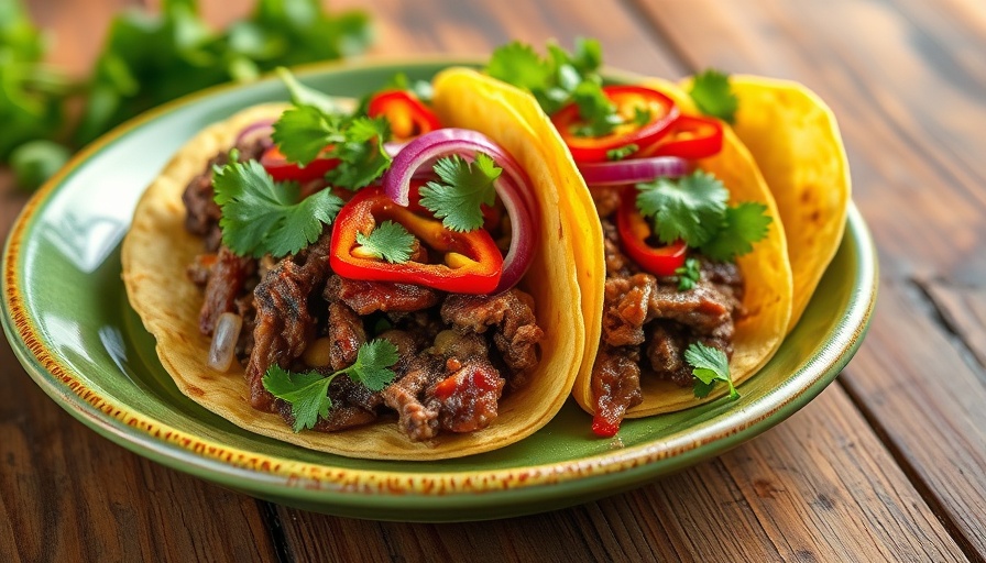 Vibrant tacos highlighting market influence.