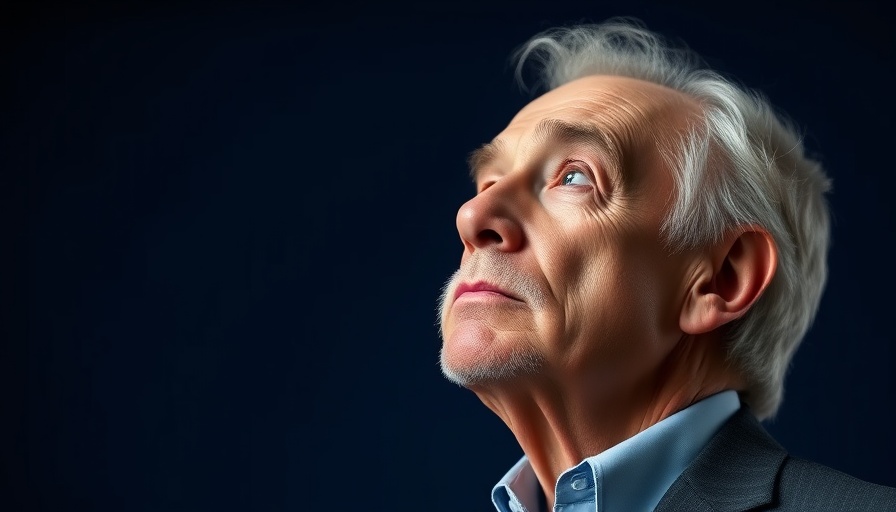 Thoughtful older man against soft blue background related to AI chip diversion into China.