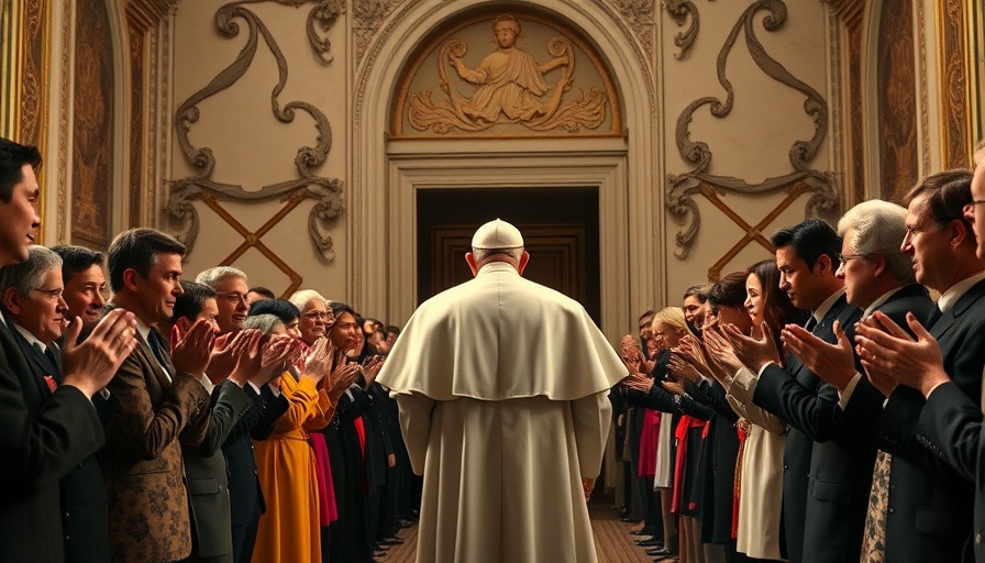 Pope Leo taking charge of Catholic Church as crowd applauds.