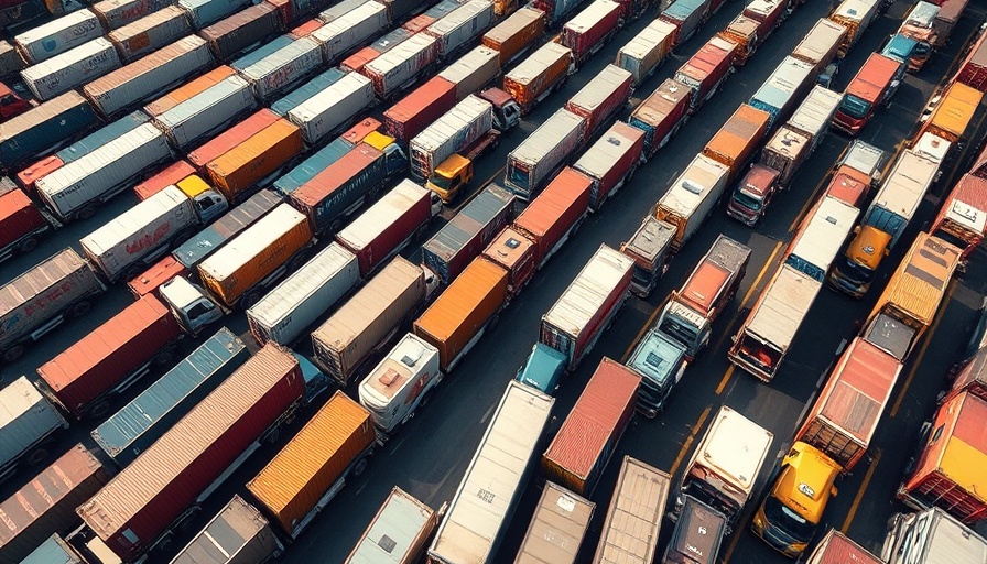 Aerial view of cargo trucks representing EU certificates deal UK exports.