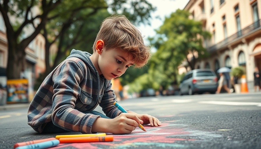Local news today: young artist participating in a street art event.