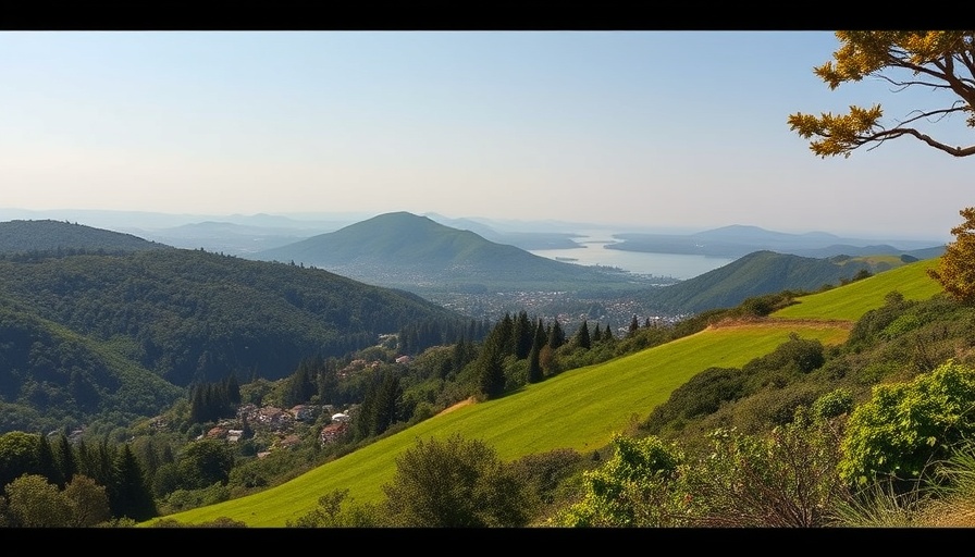 Scenic view of Marin County highlighting greenery and residential areas.