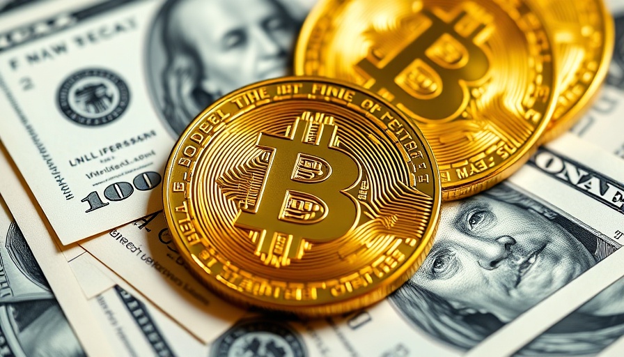 Golden Bitcoin coins on US dollars symbolize crypto elite personal safety.