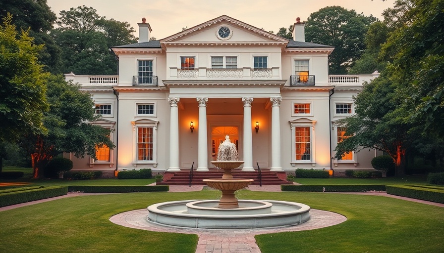 Elegant mansion symbolizes real estate as a safe investment.