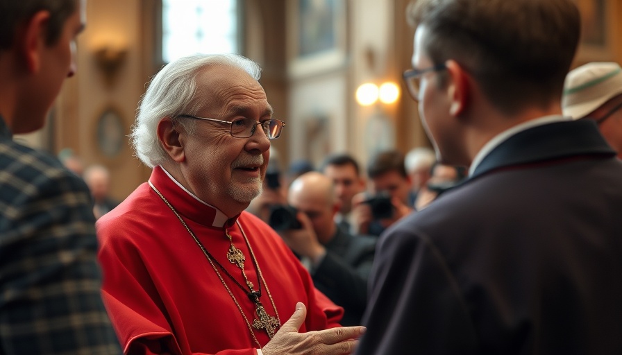 Pope Leo XIV interacting with a visitor, considering US invitation.