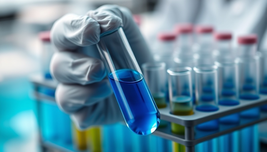 AI and scientific research concept with test tubes.