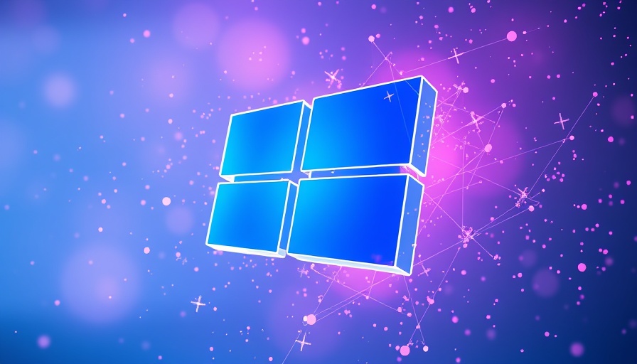 Futuristic Windows logo glowing with cinematic lighting.
