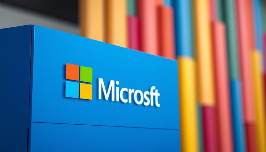 Microsoft logo on blue panel with colored background, publishing apps to the Microsoft Store theme.