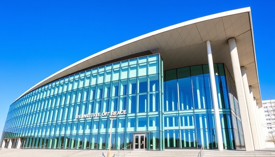 Modern facade of U.S. Institute of Peace building under blue sky.