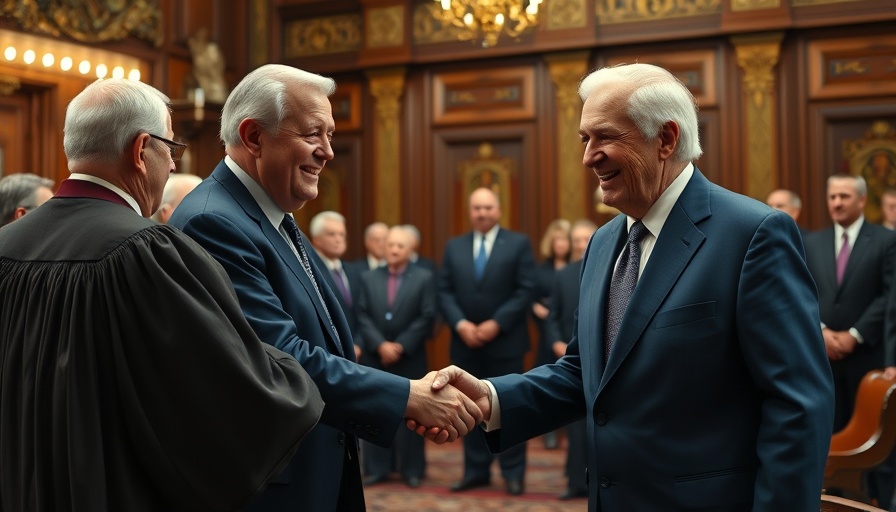 Trump court clash in formal handshake with judges.