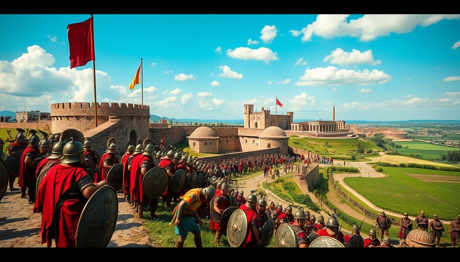 Anno 117: Pax Romana, bustling Roman fort, soldiers training.