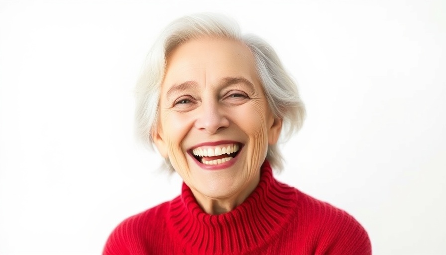 Joyful older woman smiling, Finding Your Best Self concept.