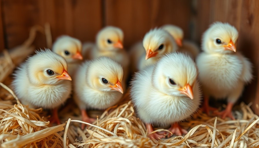 Adopt baby chicks exploring their wooden coop.