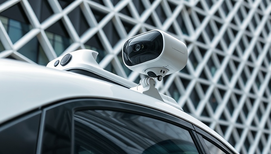 Modern autonomous vehicle sensor on white car for Atlanta robotaxi service