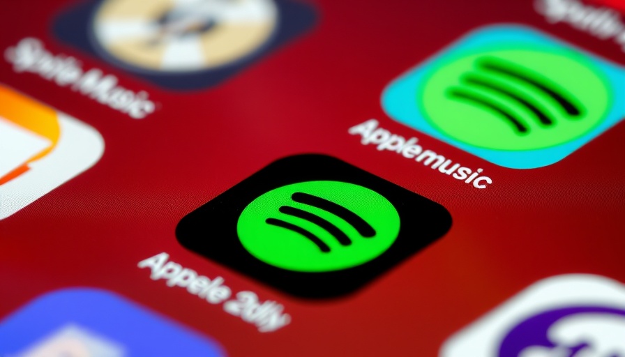 Close-up of Spotify app icon on screen, Apple approves Spotify audiobook purchases.