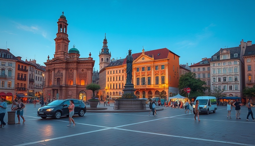 Worcester city square during summer evening showcasing activities.