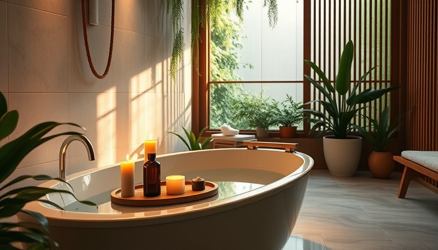 Transform your bathroom into a spa experience with candles and plants.