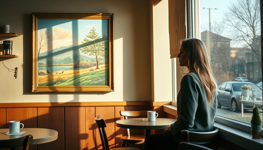 Ukrainian Coffee Shop Sausalito interior with art and sunlight.