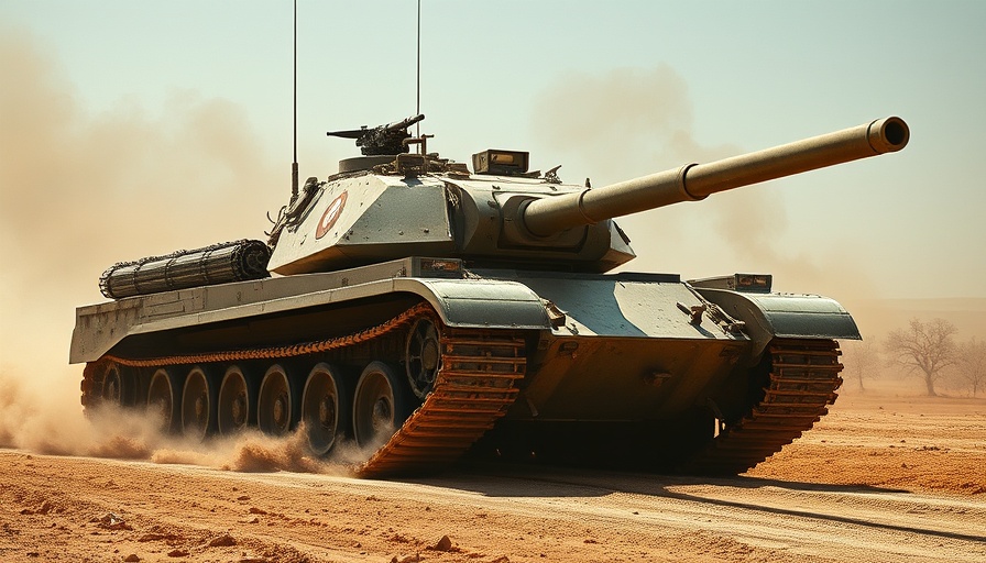 Military tank in desert landscape, highlighting Israel Gaza conflict pressures.