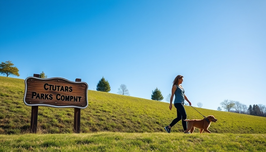 San Anselmo Parks Grant Program: Woman walking dog in a scenic park.