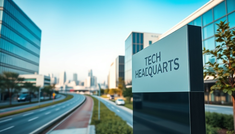 Technology news: Intel headquarters sign with clear blue sky.
