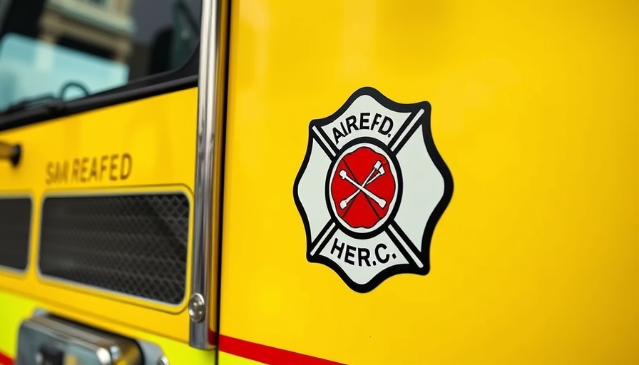 San Rafael fire truck with emblem featured in local news today.