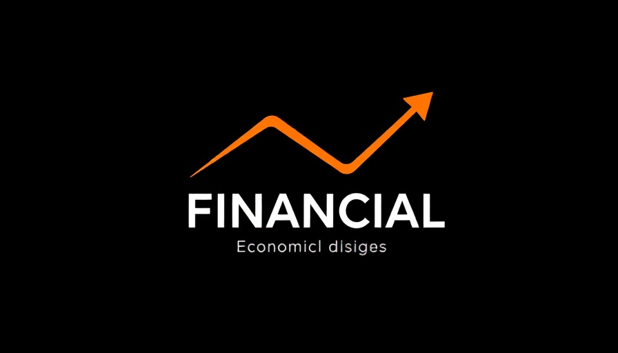 Financial logo with orange line graph on black background.