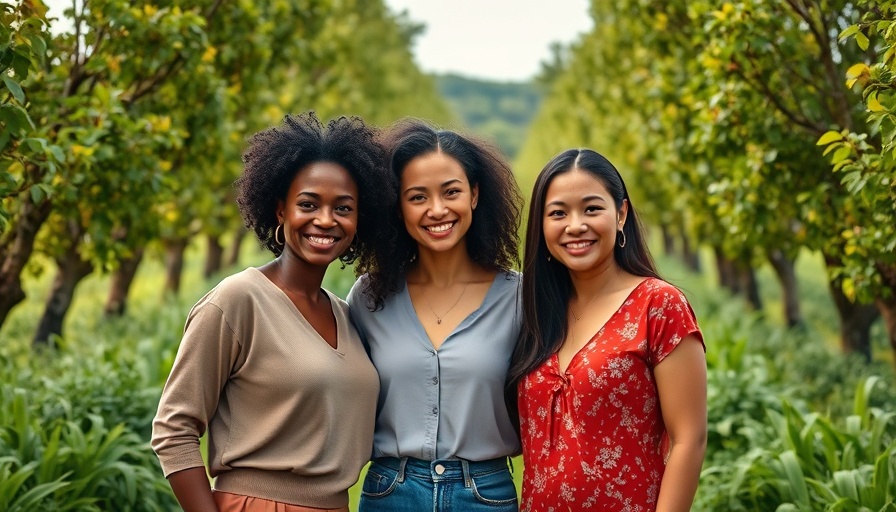 Smiling women standing on a rural path amidst trees, symbolizing aid cuts impact on women and girls.