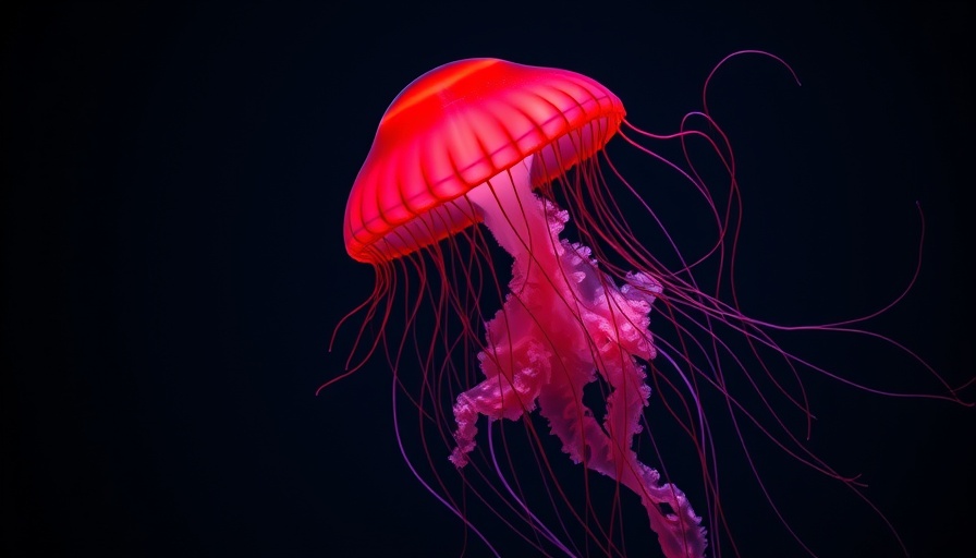Red jellyfish representing deep-sea ecosystem protection.