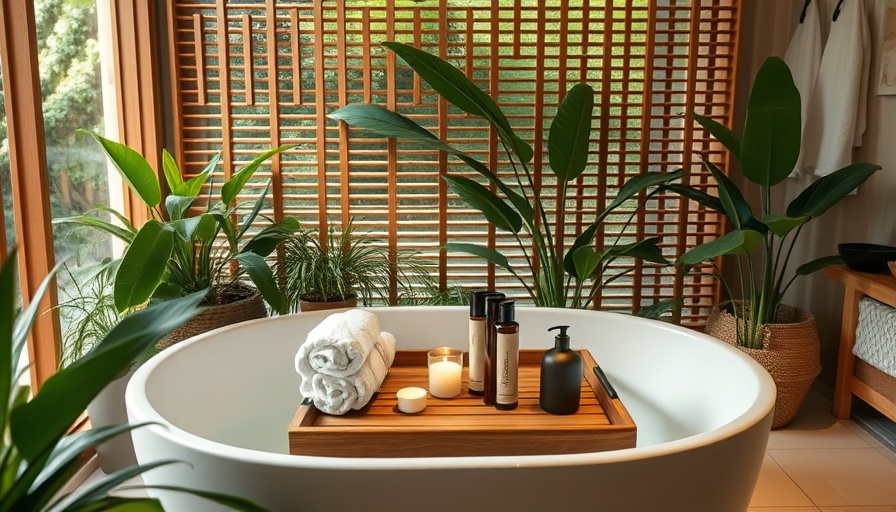 Transform bathroom into spa setting with tub and spa items.